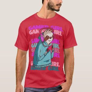 Camiseta Ranura para juegos de video de Chica jugador Lover