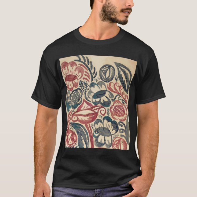 Camiseta raoul dufy flores rojas y azules (Anverso)
