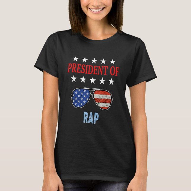 Camiseta Rap Accessories Usa Bandera Rap Diciendo (Anverso)