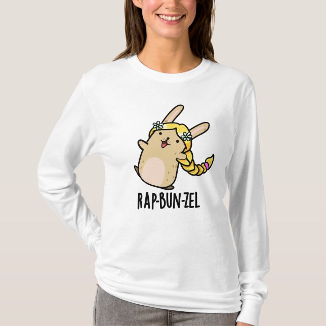 Camiseta Rap-bun-zel Funny Bunny Pun (Anverso)
