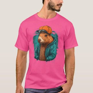 Camiseta Rap Capybara Cute Y Gracioso Capybara Dj Hip-Hop R