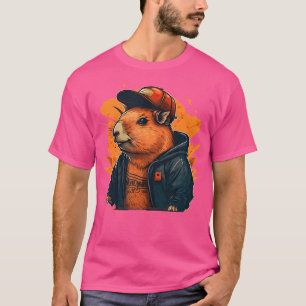 Camiseta Rap Capybara Cute Y Gracioso Capybara Dj Hip-Hop R