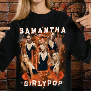 Camiseta Rap de bootleg naranja retro personalizado para ch