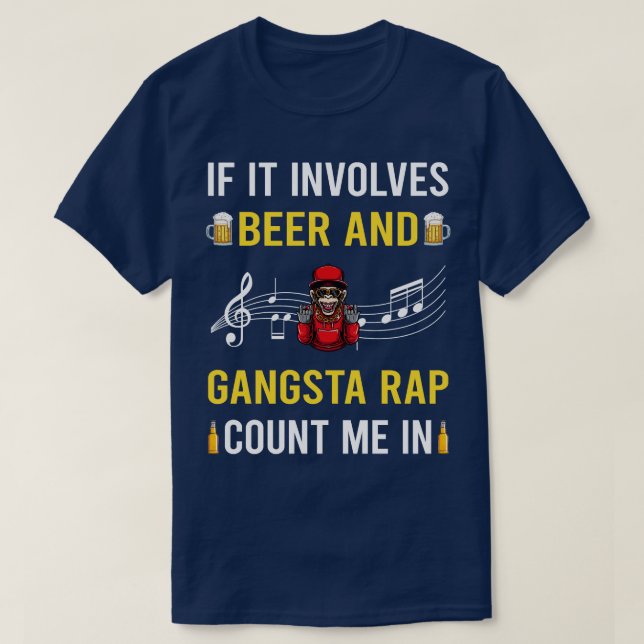 Camiseta Rap De Cerveza Y Gangsta (Diseño del anverso)