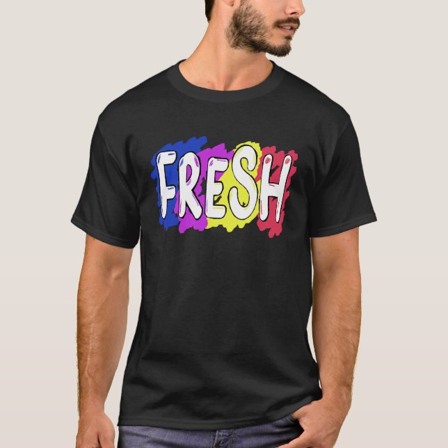 Camiseta Rap de estilo urbano R&B Graffiti fresco retro vin (Anverso)
