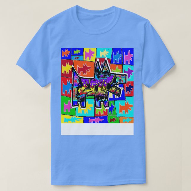 Camiseta Rap de graffiti de perro de la música (Diseño del anverso)