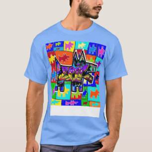 Camiseta Rap de graffiti de perro de la música