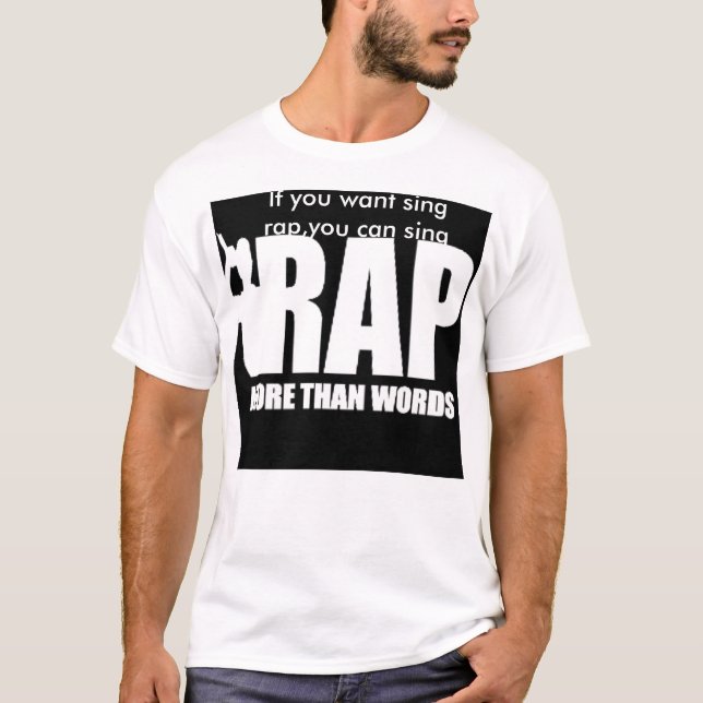 Camiseta RAP - más que palabras (Anverso)