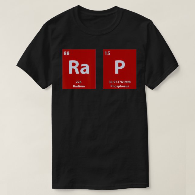 Camiseta Rap Tabla Periódica De Elementos Nervio Rap (Diseño del anverso)