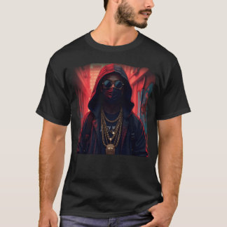 Camiseta Rapero callejero enmascarado con cadenas de oro Gr