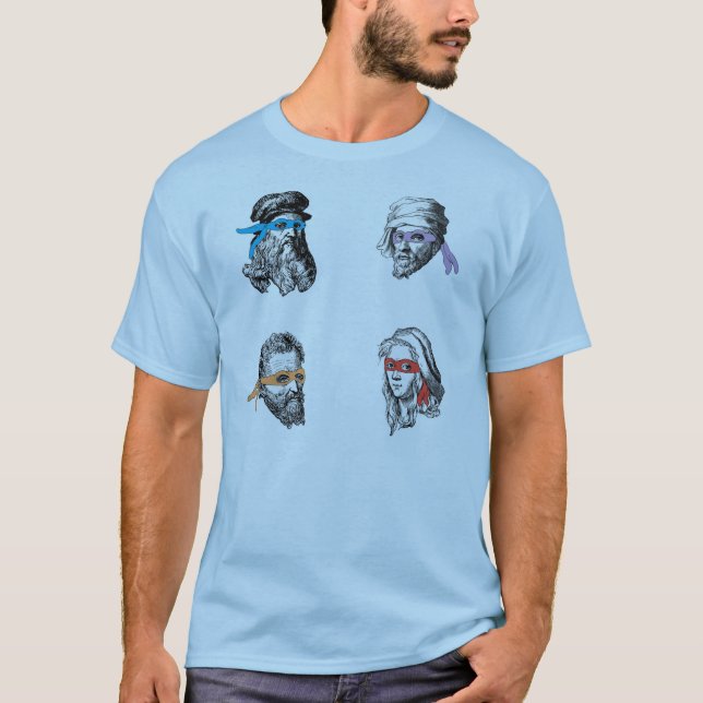Camiseta Raphael Michelagelo de Leonardo Donatello de Ninja (Anverso)