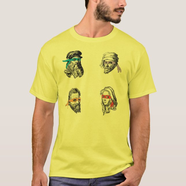 Camiseta Raphael Michelagelo de Leonardo Donatello de Ninja (Anverso)