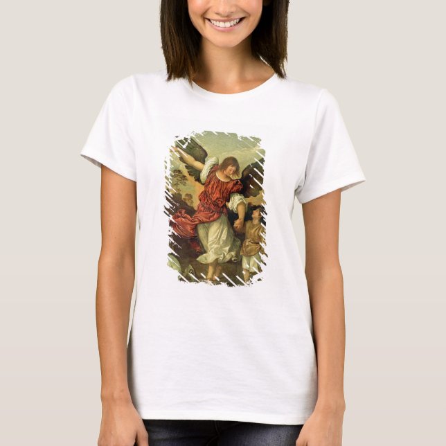 Camiseta Raphael y Tobias, 1507-8 (petróleo en el panel) (Anverso)