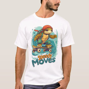 Camiseta Rápido mueve el Skateboarding Turtle Design - Dive