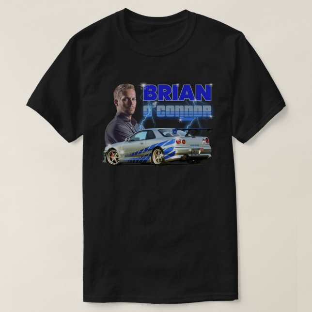 Camiseta Rápido Y Furioso Brian Oconnor Blue (Diseño del anverso)