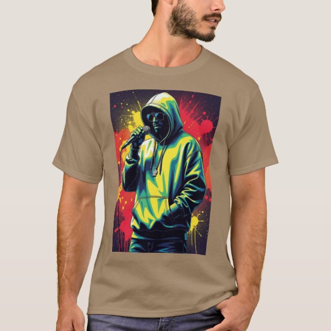Camiseta Rapper Streetwear Silhouette Urban HipHop Style De (Anverso)