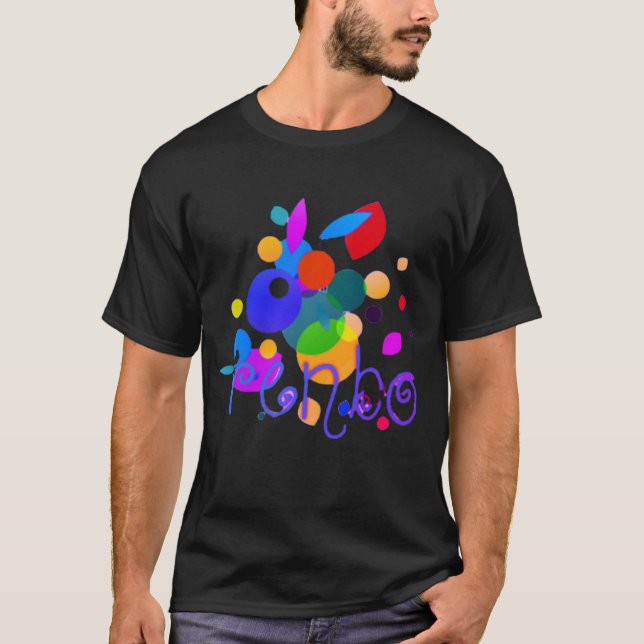 Camiseta Rapsodia arcoiris: Feliz diseño de color arcoiris" (Anverso)