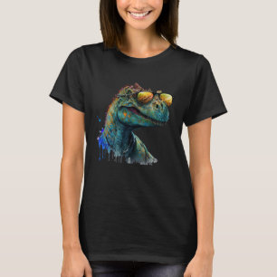 Camiseta Raptor de dinosaurio divertido Guay con gafas de s