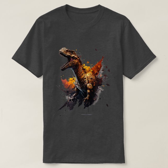 Camiseta Raptor salvaje de dinosaurio enojado de Guay 1 (Diseño del anverso)