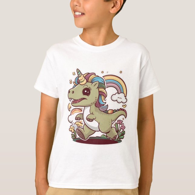 Camiseta Raptoricorn Funny Velociraptor Unicorn Mashup Dino (Anverso)
