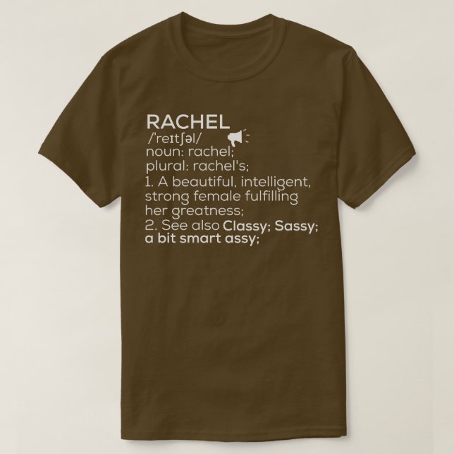 Camiseta Raquel Nombre Definición Raquel Nombre femenino 1 (Diseño del anverso)