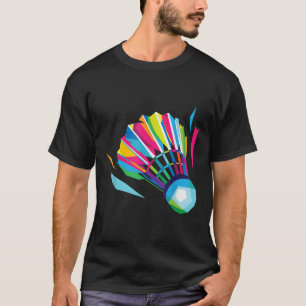 Camiseta Raqueta de bádminton deporte bádminton arte pop vo