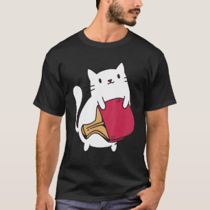Camiseta Raqueta de Ping Pong Damas Gato Jugador de Tenis d