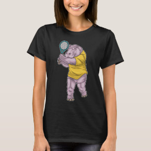 Camiseta Raqueta de tenis de hipopótamo