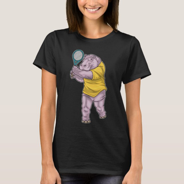 Camiseta Raqueta de tenis de hipopótamo (Anverso)