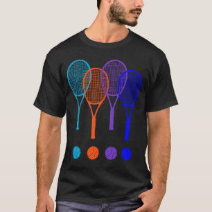 Camiseta Raqueta De Tenis Y Jugador De Juego De Balas Hombr