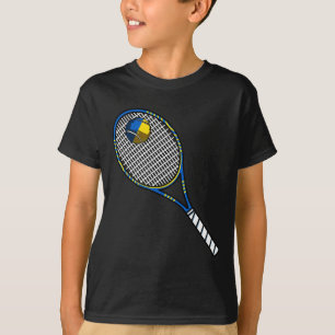 Camiseta Raqueta De Tenis Y Ll Bandera De Ucrania