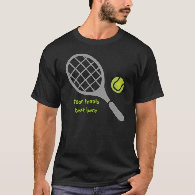 Camiseta Raqueta de tenis y personalizado de pelotas (Anverso)