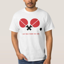 Camiseta Raquetas de ping pong de ping pong y pelota negra,