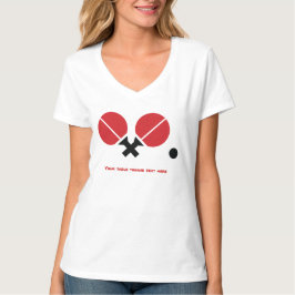 Camiseta Raquetas de ping pong de ping pong y pelota negra,