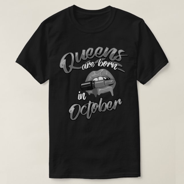 Camiseta Raras Reinas Divertidas Nacen En Octubre Gift Wome (Diseño del anverso)