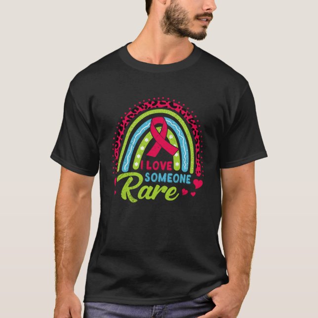 Camiseta Rare Disease Awareness Zebra Ribbon I Love Someone (Anverso)