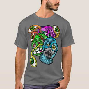 Camiseta Raro Colorido Psicodélico Alien Grito ocular