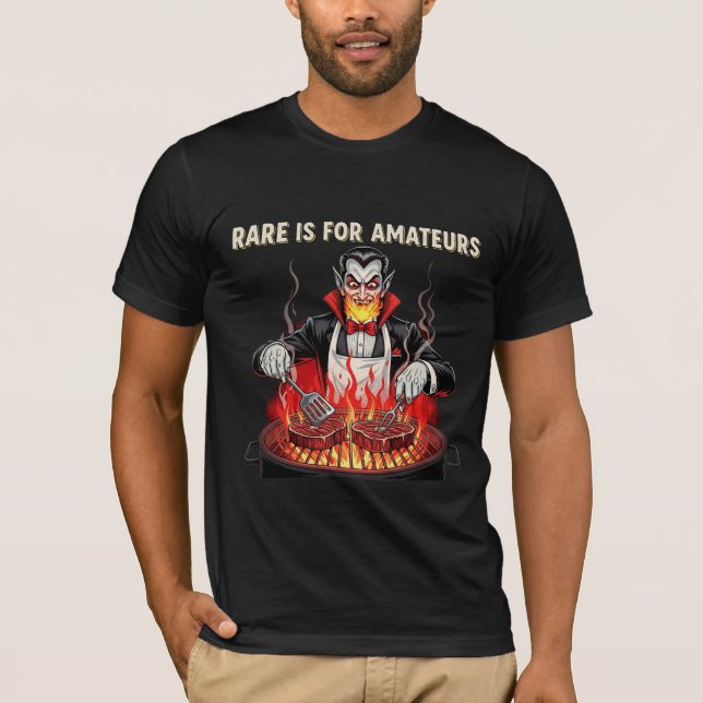 Camiseta Raro Es Para Chef De Barbacoa Vampiro Aficionado (Anverso)