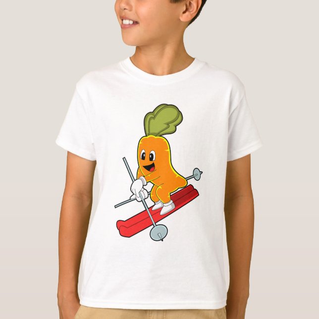 Camiseta Rarrot como esquiador con esquí (Anverso)