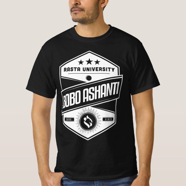 Camiseta Ras University Bobo Ashanti Good Vibes Reggae (Anverso)