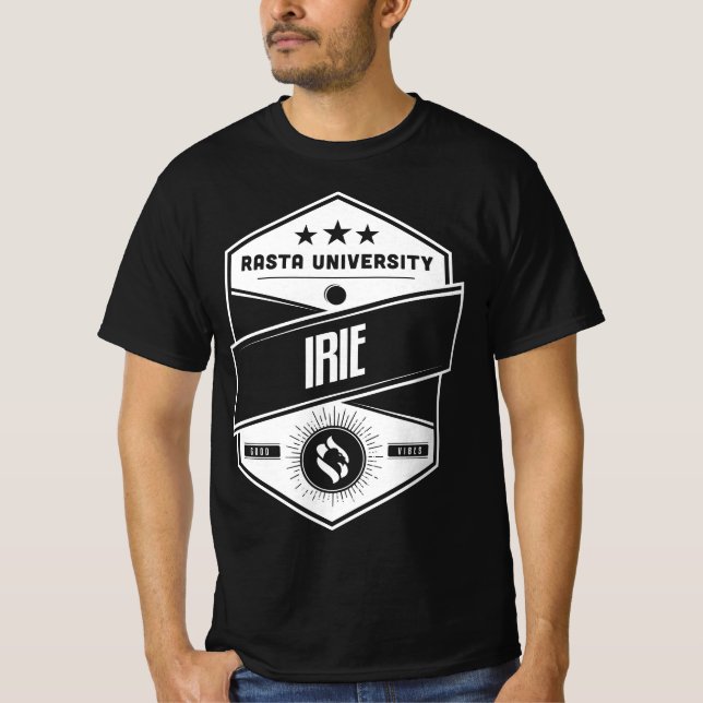 Camiseta Rasa University Irie Good Vibes Reggae (Anverso)