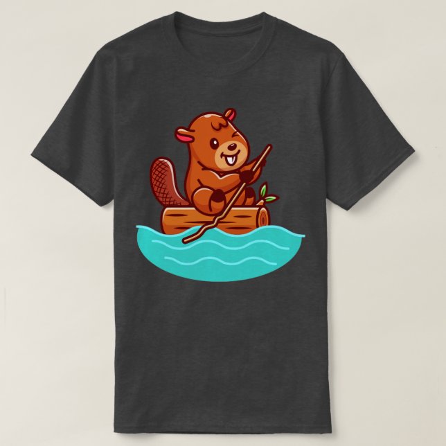Camiseta Rasca Cuidadosa De Beaver Sobre El Personalizado D (Diseño del anverso)