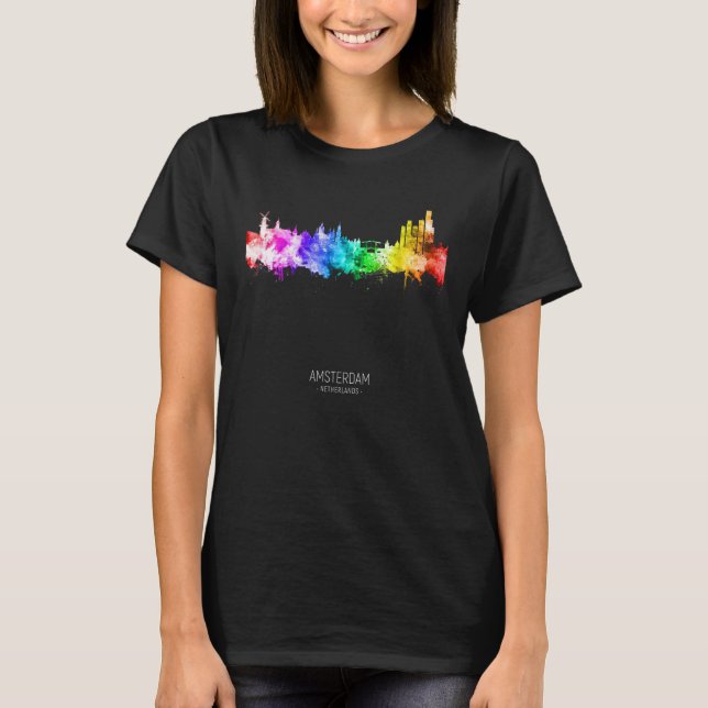 Camiseta Rascacielos Skyline de Amsterdam (Anverso)