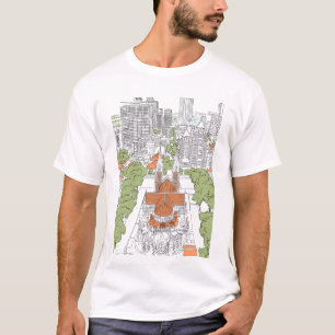 Camiseta rascacielos y iglesia