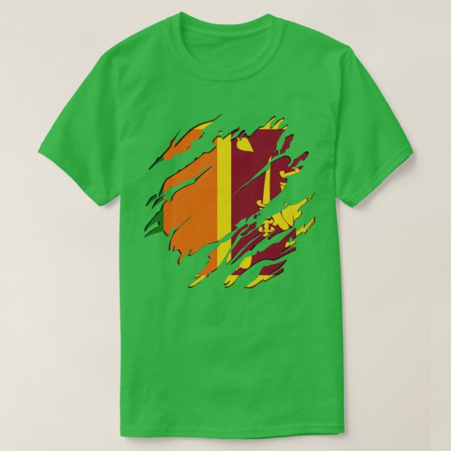 Camiseta Rasgo de bandera de Sri Lanka (Diseño del anverso)