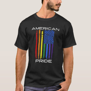 Camiseta Rasgo gay norteamericano LGBT Mes vintage retro Ra