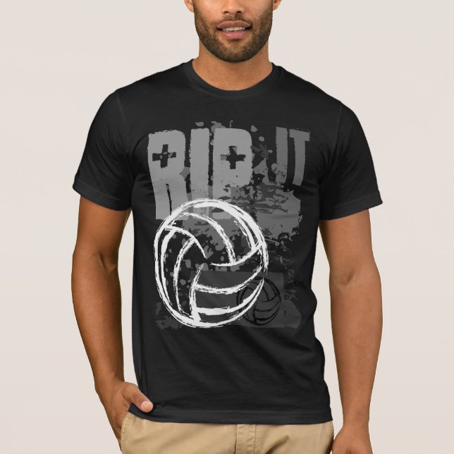 Camiseta RASGÓN del voleibol ÉL B&W (Anverso)