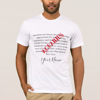 Camiseta Rasgos acuarios y Rótulo zodiaco