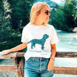 Camiseta Rasgos de Labradoodle Mamá en Verde Acuático