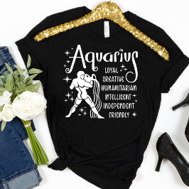 Camiseta Rasgos de personalidad del Rótulo Zodiaco Aquarius
